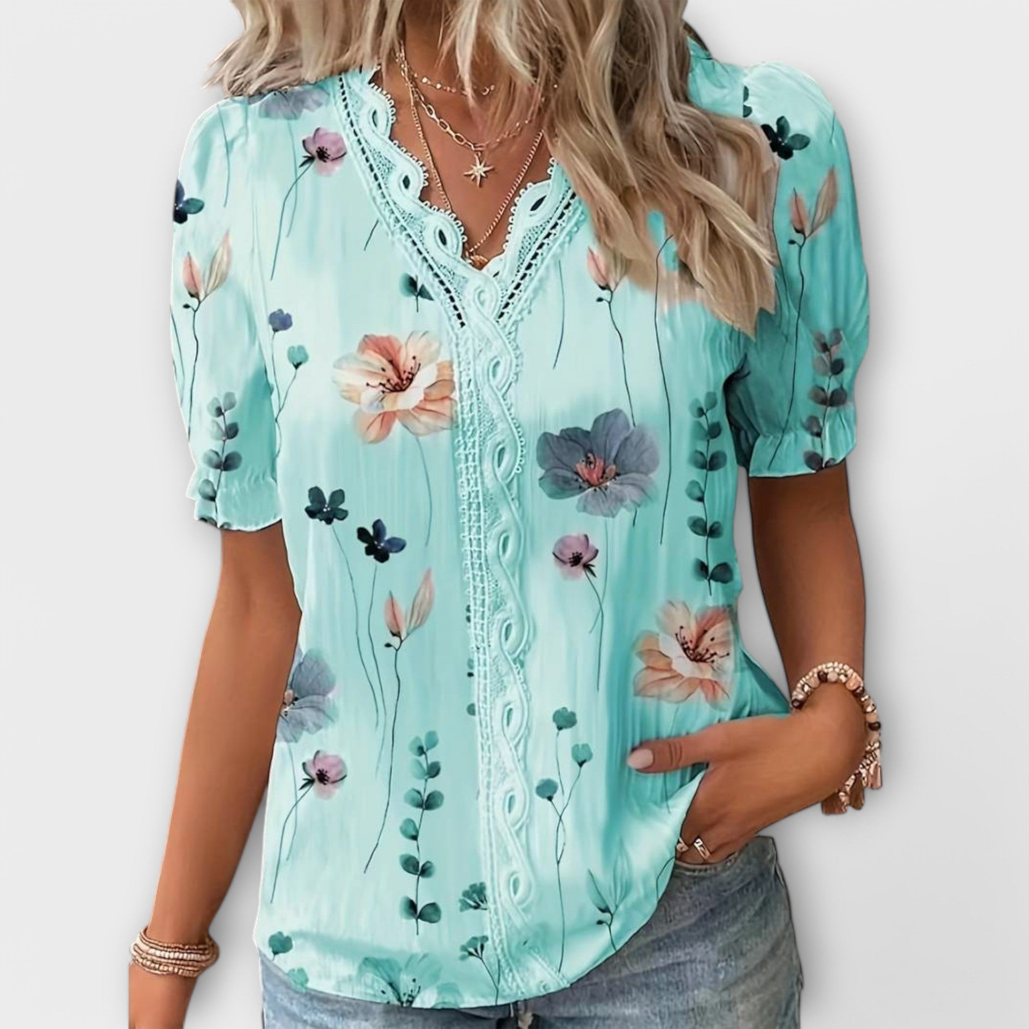 Emily - Modna bluza s izrezom u V