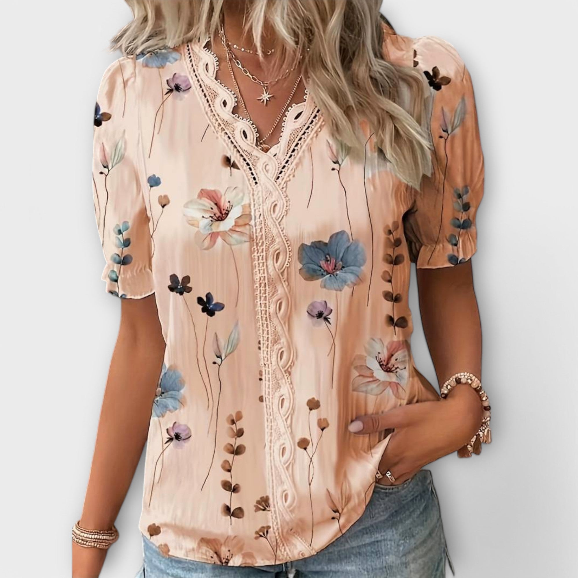 Emily - Modna bluza s izrezom u V