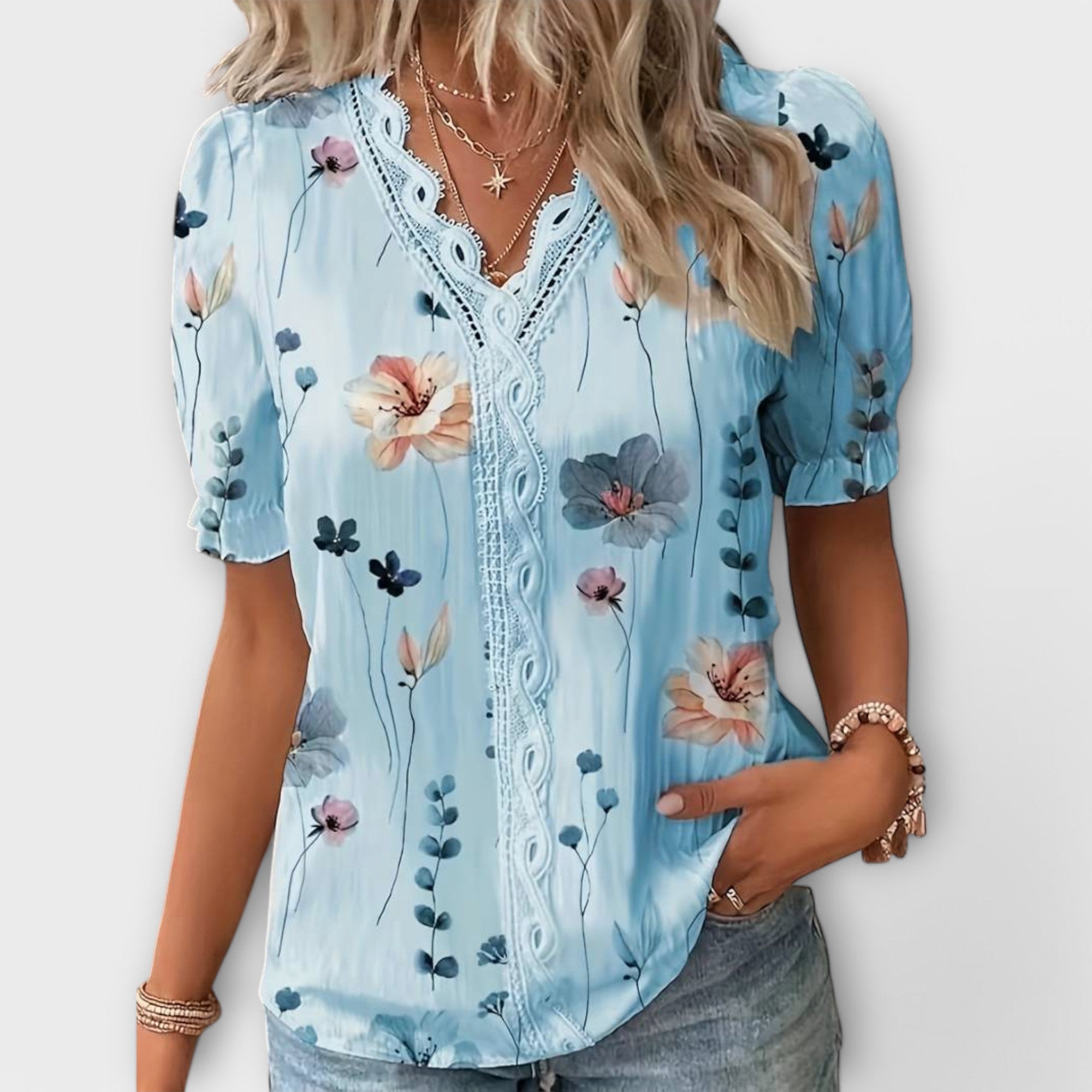 Emily - Modna bluza s izrezom u V