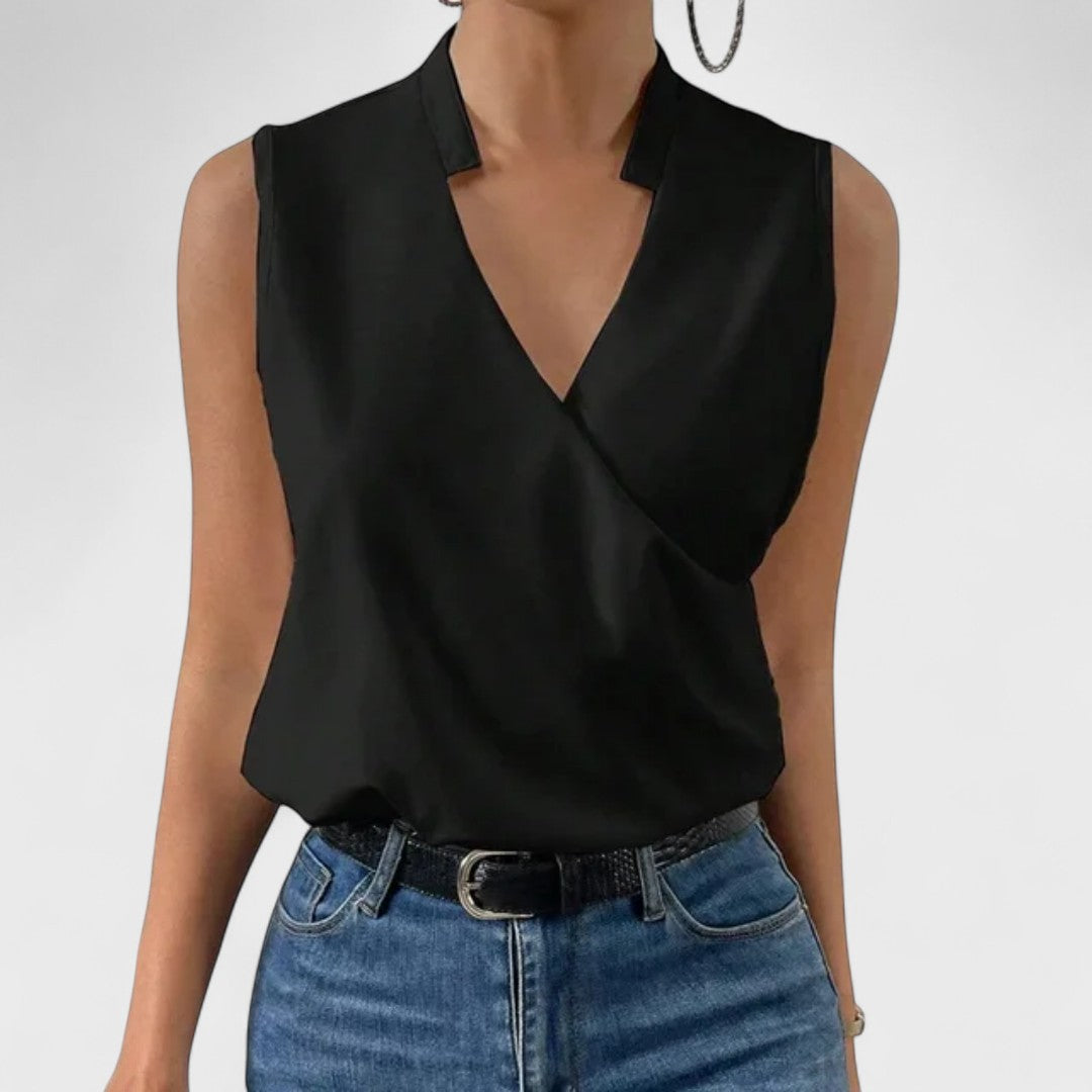 Simona - Mekani Ljetni Top s V-Izrezom