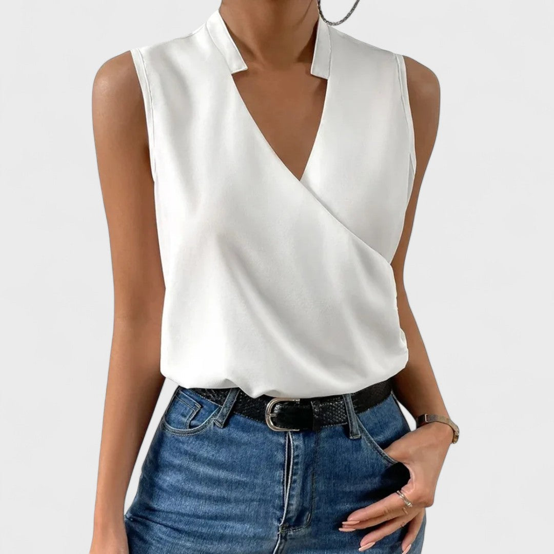 Simona - Mekani Ljetni Top s V-Izrezom