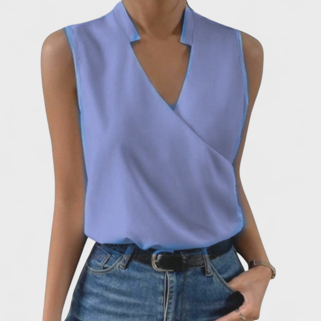 Simona - Mekani Ljetni Top s V-Izrezom