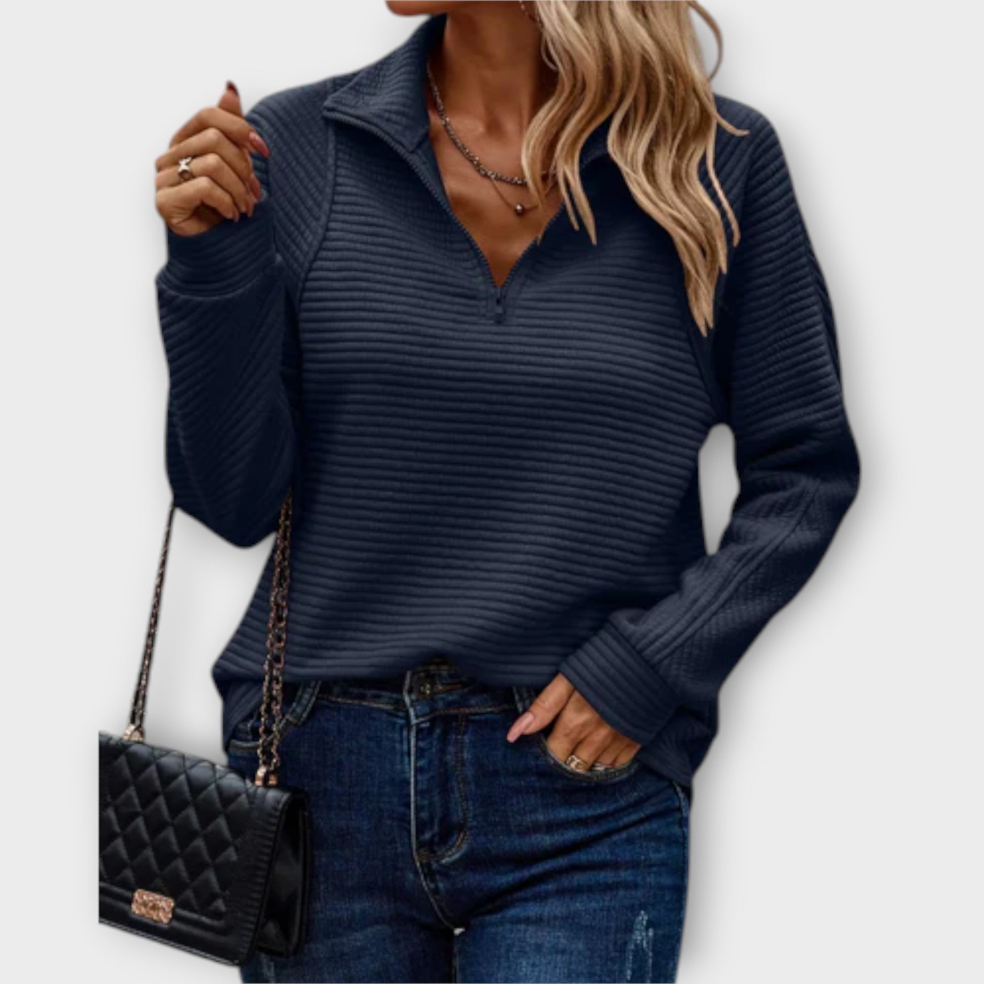 Vilja - Pulover s polo zipom